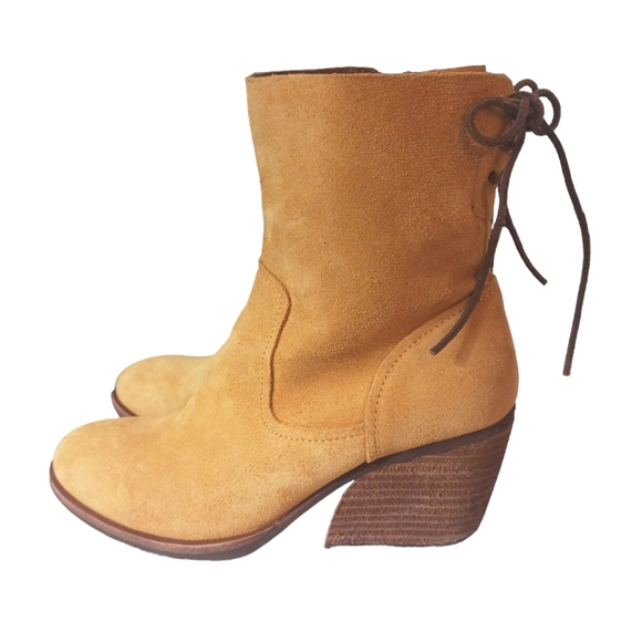 Kork-Ease Suede Stacked Heel Western Ankle Booties Women’s 8M - Picture 6 of 13